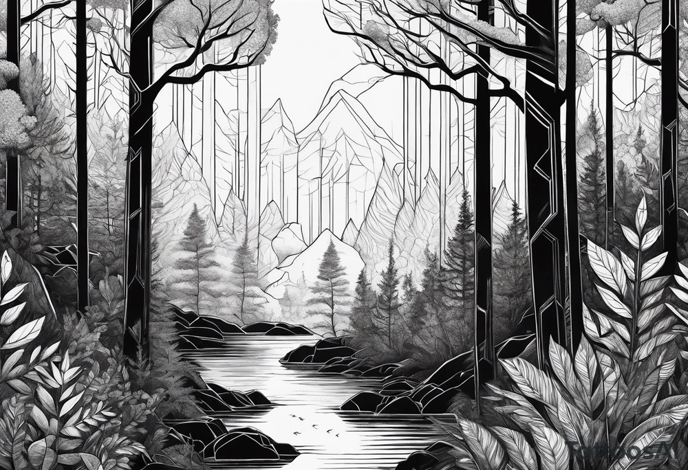 Dense forest tattoo idea