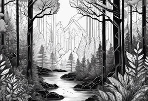 Dense forest tattoo idea