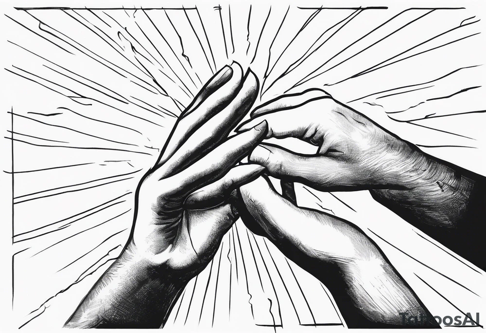 Old Hand reaching out to young hand tattoo idea