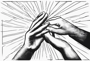 Old Hand reaching out to young hand tattoo idea
