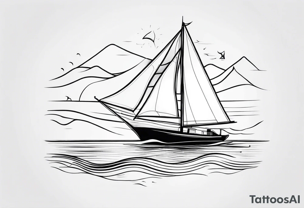 Sailboat Journey tattoo idea