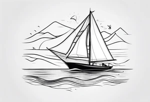 Sailboat Journey tattoo idea