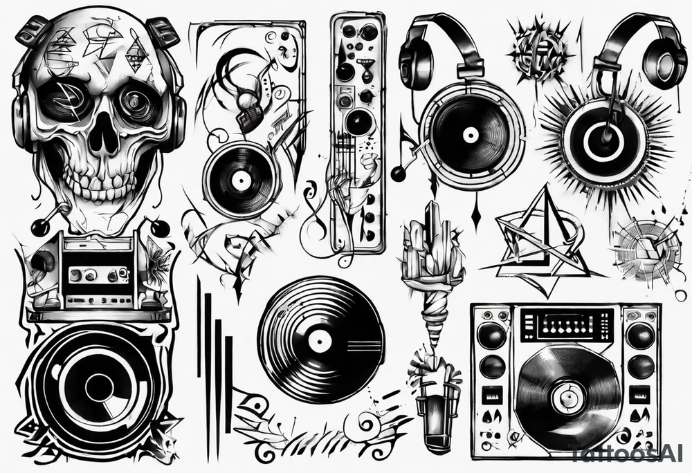 techno music sound tattoo idea