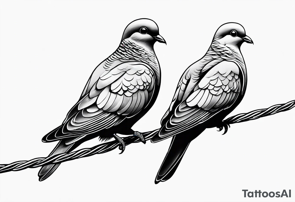two doves sitting on a wire tattoo idea