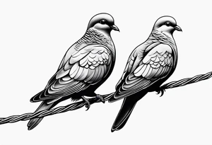 two doves sitting on a wire tattoo idea