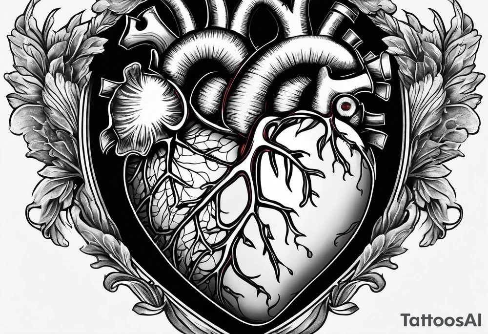 photograph of a human heart as you would see in a human body tattoo idea