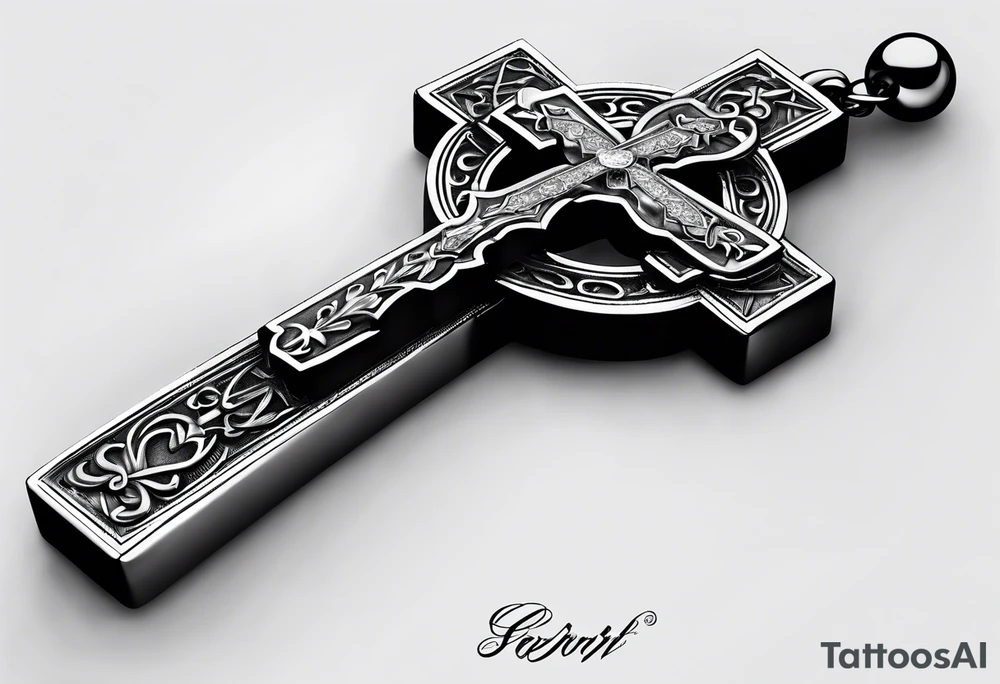 Rosary beed with name "Gerry" tattoo idea