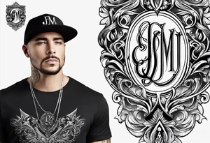 Monogram design that is simple and text only with the letter “JEM” tattoo idea