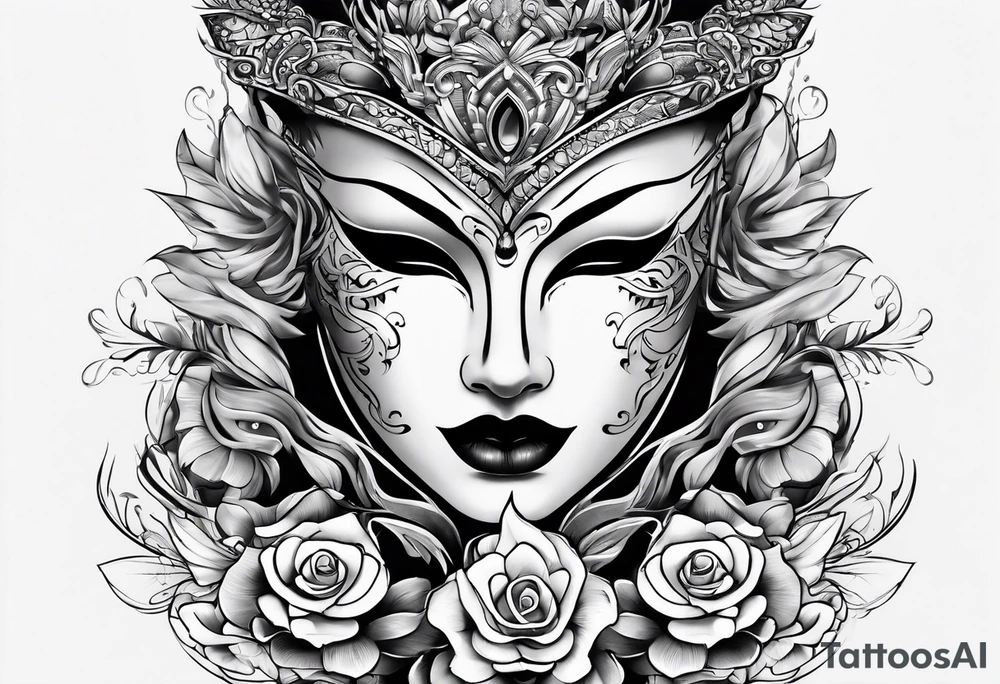 Cool Tattoo Drama two Mask tattoo idea