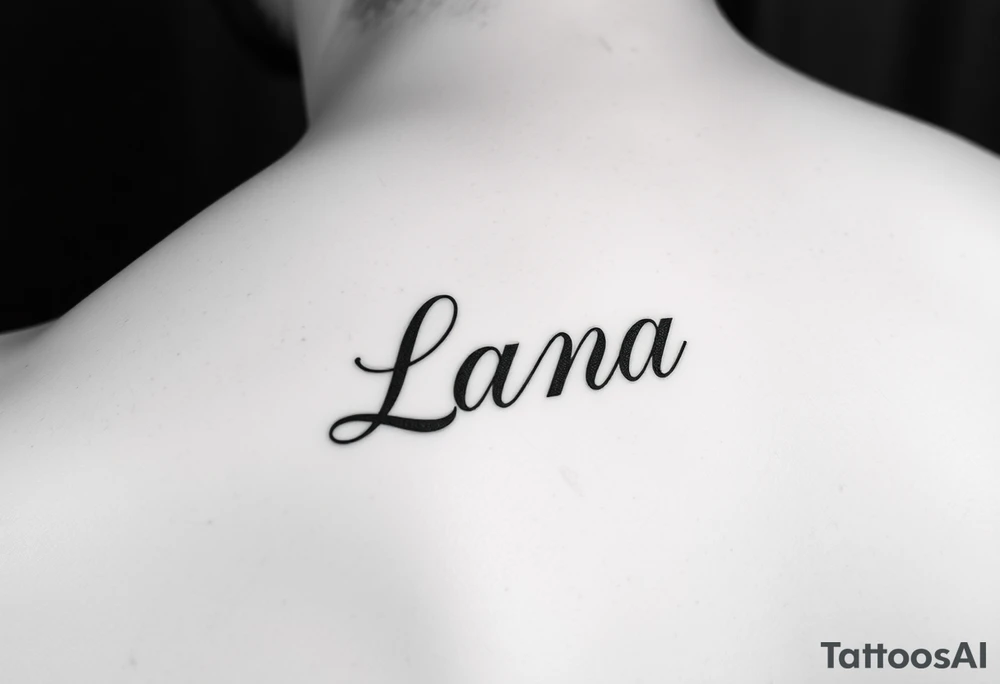the name Lana going down the back of my leg with something cute tattoo idea