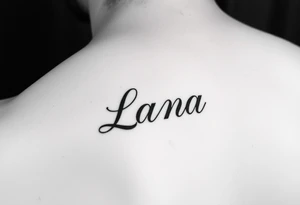 the name Lana going down the back of my leg with something cute tattoo idea