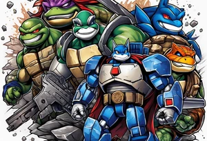 Optimus prime, ninja turtles, Sonic the hedgehog tattoo idea