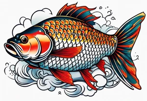 Japanese carp with Japan words tattoo idea