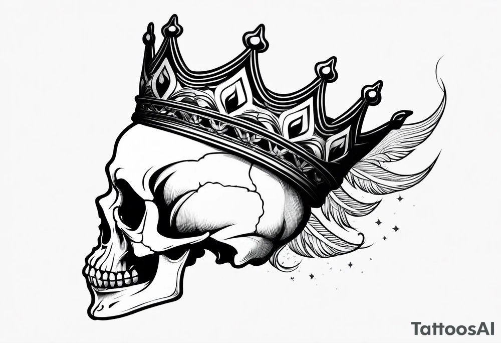 side profile 
skull crown tattoo idea