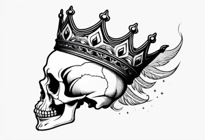 side profile 
skull crown tattoo idea