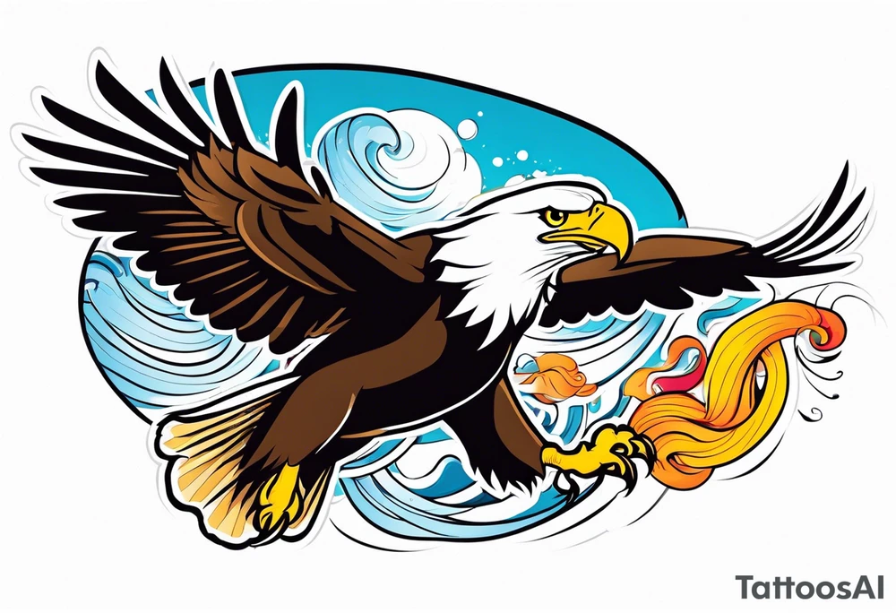 eagle catching fish tattoo idea