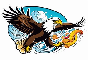 eagle catching fish tattoo idea