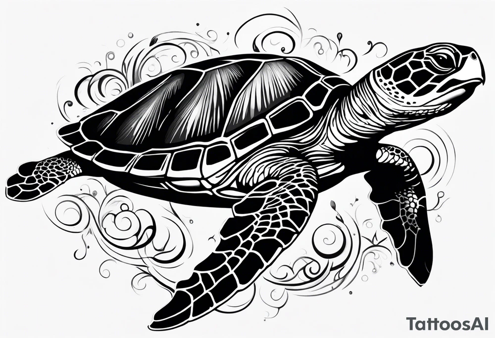 small tribal sea turtle
 tattoo tattoo idea