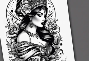 Latin Queen Of Spades tattoo sleeve hentai tattoo idea