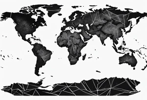 tattoo 
line drawing of the world map tattoo idea