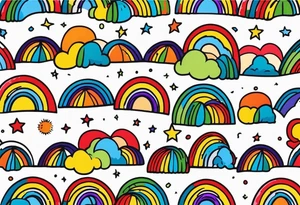 rainbow
old school vintage simple traditional design 



bold color simple tattoo idea