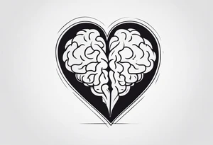 Brain, heart sign, love, heart break makes you strong, worth it, pain makes you stronger, strength with small aspects of plane, travel, passion, growth, family inside the heart tattoo idea