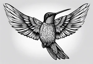 Black hummingbird tattoo for traveler tattoo idea