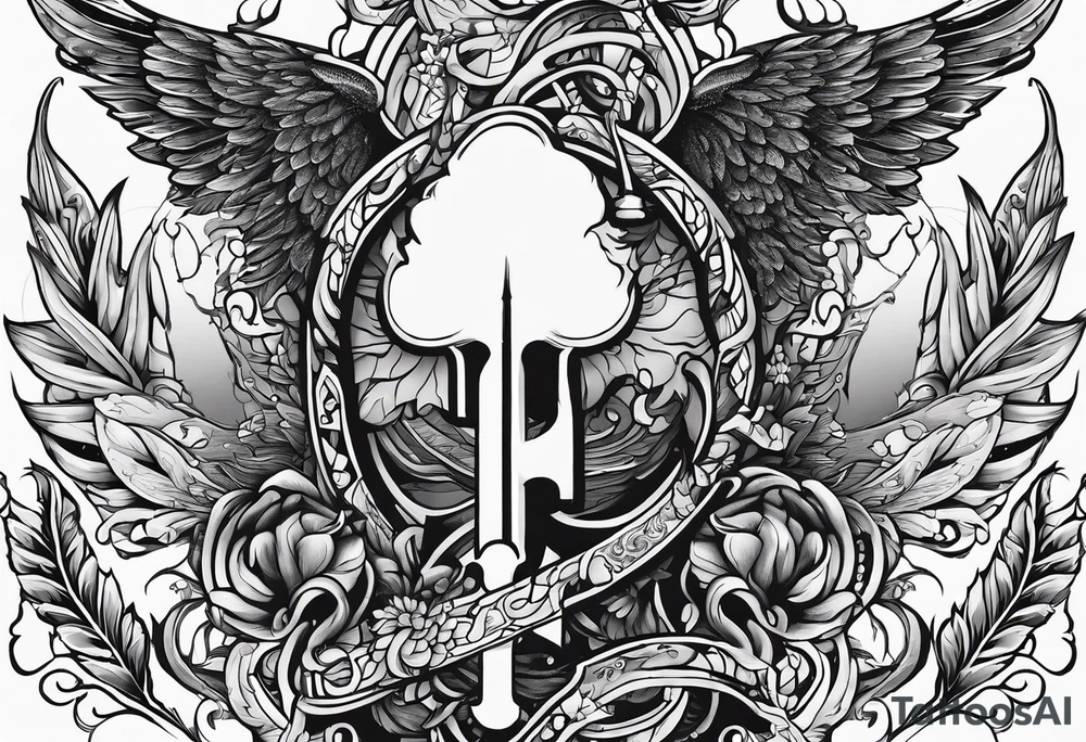 The Caduceus Nursing symbol mixed with fire and the animal kingdom. Have a stethoscope in there tattoo idea