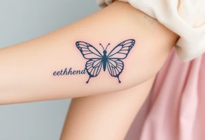 ethereal butterfly with flowing silk ribbons in moonlight tattoo idea
