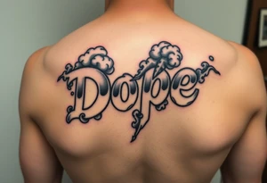 Dope spelled out in smoke
Clouds tattoo idea
