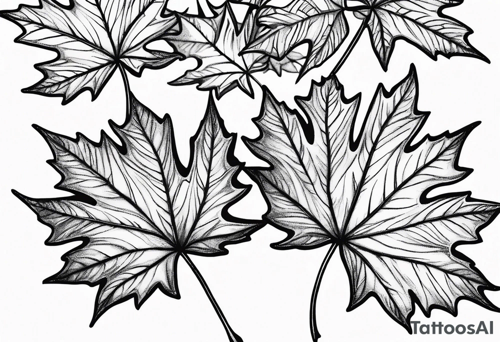 intertwined maple leaves tattoo idea