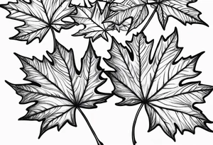 intertwined maple leaves tattoo idea