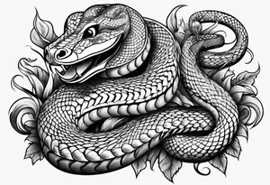 snake smoking cigarette tattoo idea