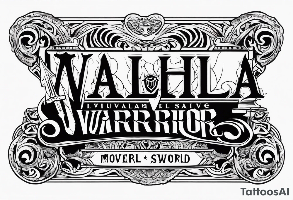 Valhalla sword warrior funeral tattoo idea