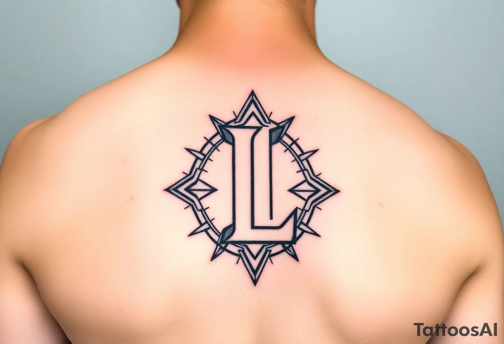 Powerful light with the letter L tattoo idea