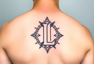Powerful light with the letter L tattoo idea