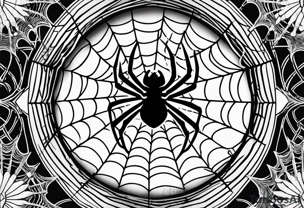 Skeleton hand with spider web tattoo idea