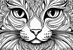 Cat eye in the middle of swirls tattoo idea