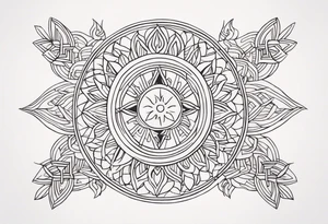 small minimalistic soft spiritual
 motif no border tattoo idea