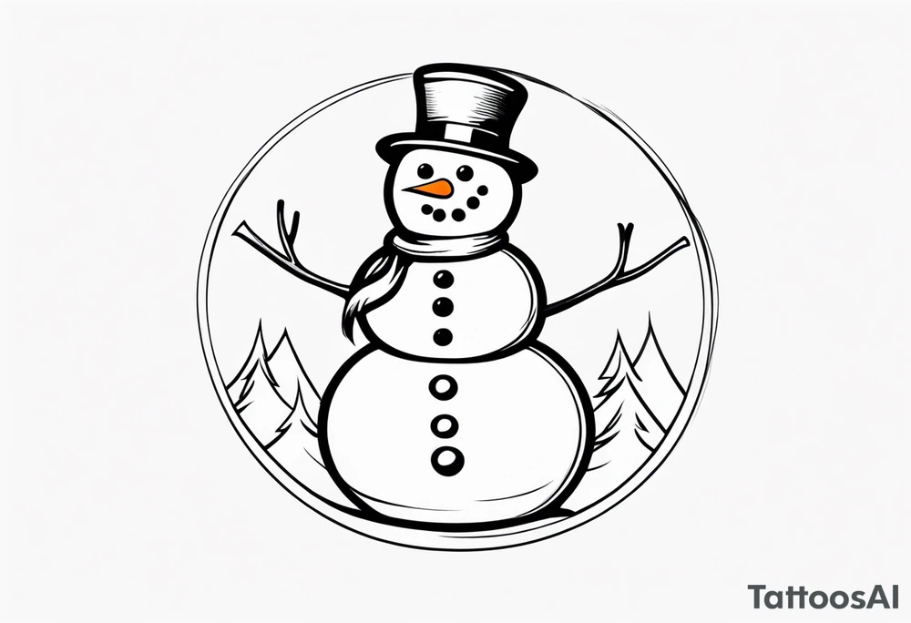 Joyful Snowman tattoo idea