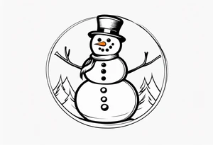 Joyful Snowman tattoo idea