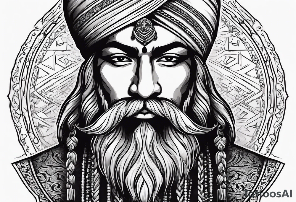 i have a sikh warrior and text stating "without fear without hate" tattoo idea