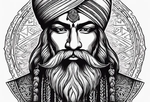 i have a sikh warrior and text stating "without fear without hate" tattoo idea