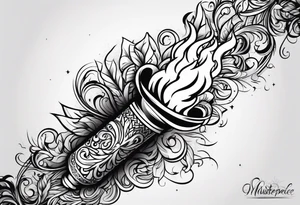 Torch and flames tattoo idea