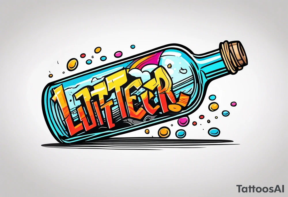 letter in the bottle tattoo idea