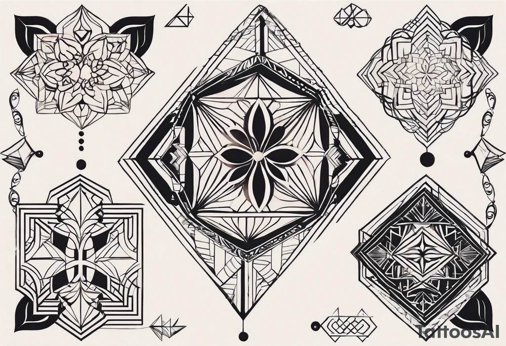 Absolutely! Here's the revised description for TattoosAI:

Tattoo Description:

I'd like a minimalist geometric tattoo design symbolizing balance in life.  The design should be abstract and avoid using a scale or mandala. I'm open to various geometric shapes and patterns, but prioritize a harmonious and balanced overall look. tattoo idea