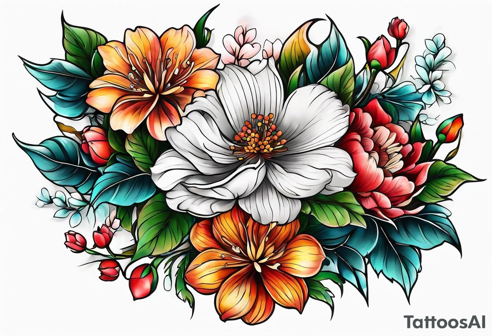 Flower chest piece tattoo idea