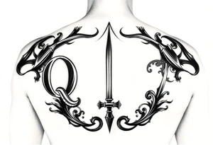 a Q and a spade tattoo idea