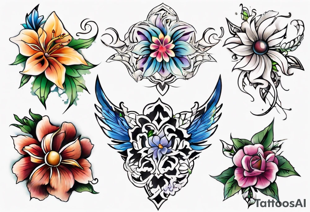 Easy flower tattoo idea