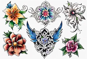 Easy flower tattoo idea
